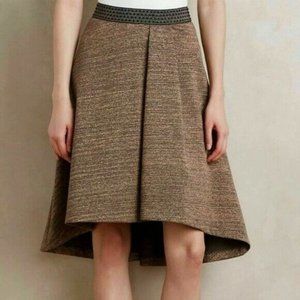 Anthropologie HD in Paris Metallic Bronze High-Low Skirt Size Medium